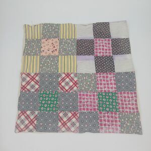 Antique patchwork 24"X24" quilted small tapestry throw blanket handmade